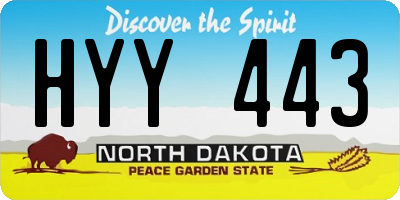 ND license plate HYY443