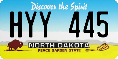ND license plate HYY445