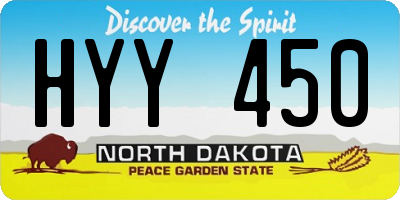 ND license plate HYY450