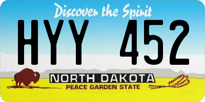 ND license plate HYY452