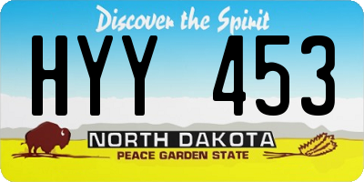 ND license plate HYY453