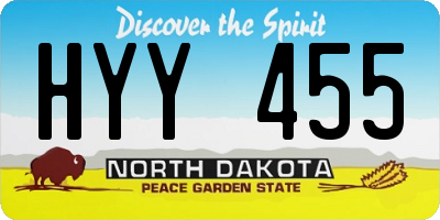 ND license plate HYY455