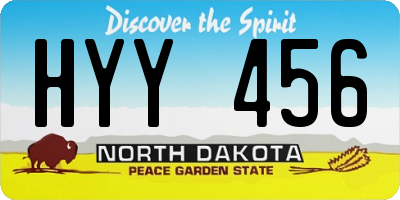 ND license plate HYY456