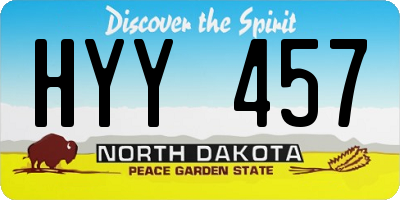 ND license plate HYY457