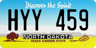 ND license plate HYY459
