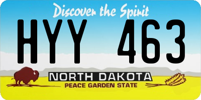 ND license plate HYY463