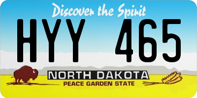ND license plate HYY465