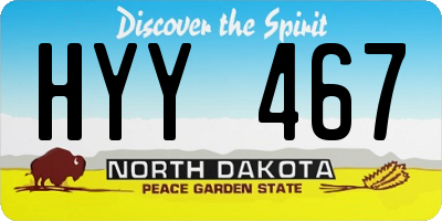 ND license plate HYY467