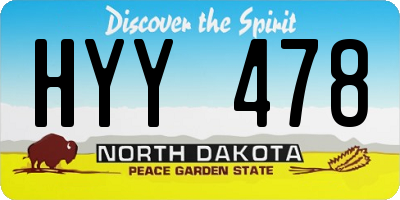ND license plate HYY478