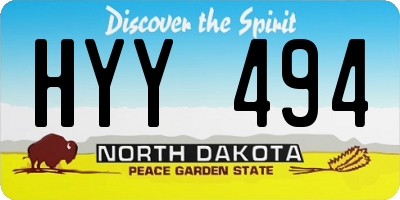 ND license plate HYY494