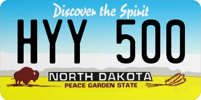 ND license plate HYY500