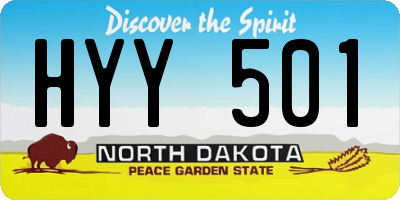 ND license plate HYY501