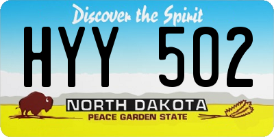 ND license plate HYY502