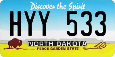 ND license plate HYY533