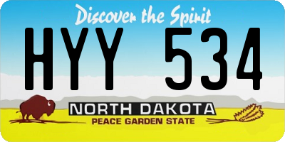 ND license plate HYY534