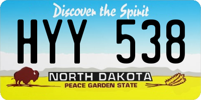 ND license plate HYY538