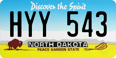 ND license plate HYY543