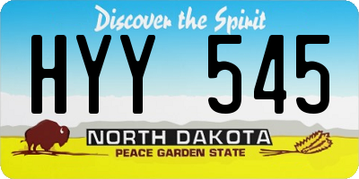 ND license plate HYY545