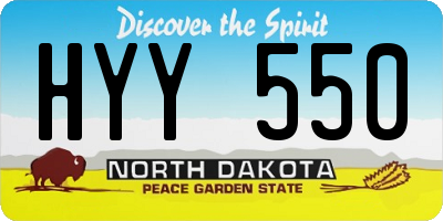 ND license plate HYY550