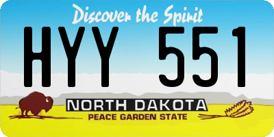 ND license plate HYY551
