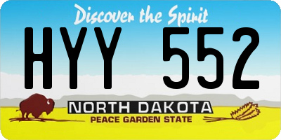 ND license plate HYY552