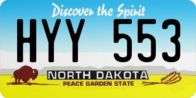 ND license plate HYY553