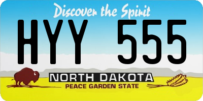 ND license plate HYY555