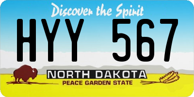 ND license plate HYY567