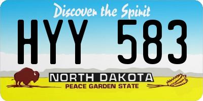 ND license plate HYY583