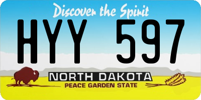 ND license plate HYY597