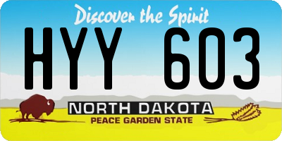 ND license plate HYY603