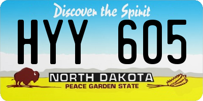 ND license plate HYY605