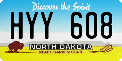 ND license plate HYY608