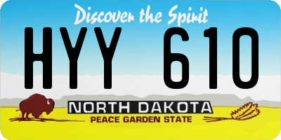 ND license plate HYY610