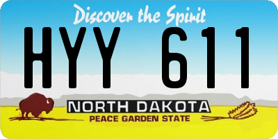 ND license plate HYY611