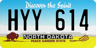 ND license plate HYY614