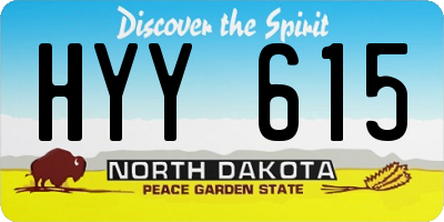 ND license plate HYY615
