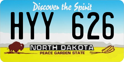 ND license plate HYY626