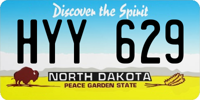 ND license plate HYY629
