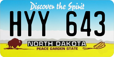 ND license plate HYY643
