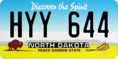ND license plate HYY644