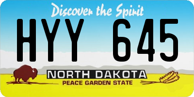 ND license plate HYY645