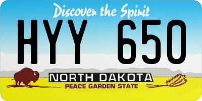 ND license plate HYY650