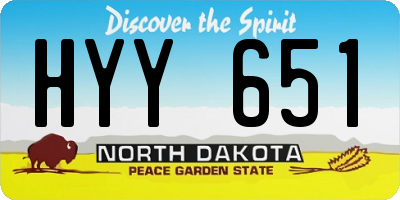 ND license plate HYY651