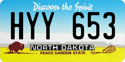 ND license plate HYY653