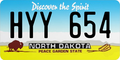 ND license plate HYY654