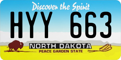 ND license plate HYY663