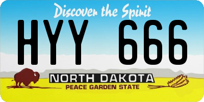 ND license plate HYY666