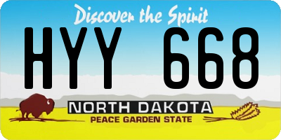 ND license plate HYY668