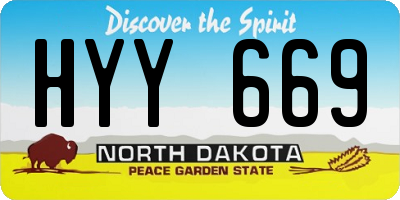 ND license plate HYY669